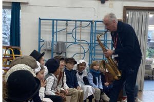 John visits Eleanor Palmer School. Click here to read more!